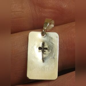 999 Fine Silver Cross Pendant - New - 925 Bail - 27mm Long - Unisex